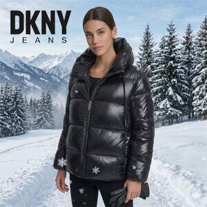 DKNY Jeans Funnel-Neck Lightweight Puffer Jacket - DJBJ6113 - X-Large